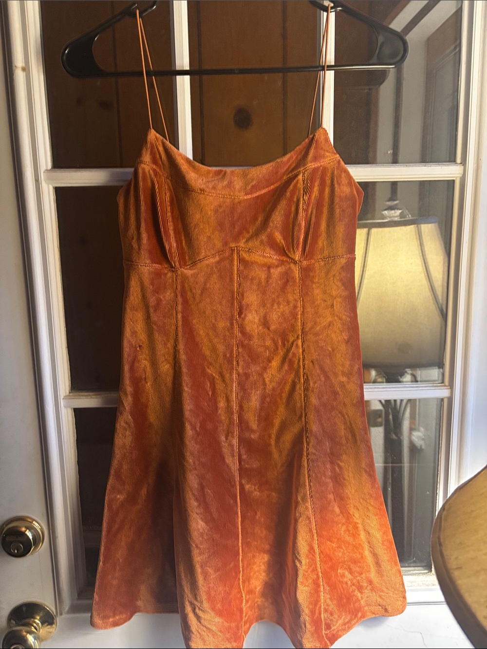 wild fable Burnt Orange Velvet Slip Mini Dress
